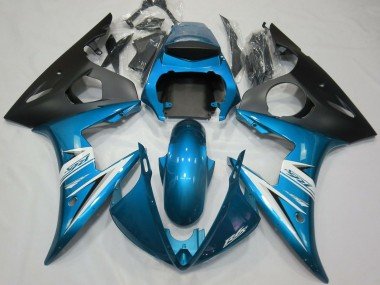 2003-2004 Blue White Matte Black Yamaha R6 Motorcycle Fairings