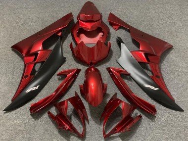 2006-2007 Red Matte Black Yamaha R6 Motorcycle Fairings