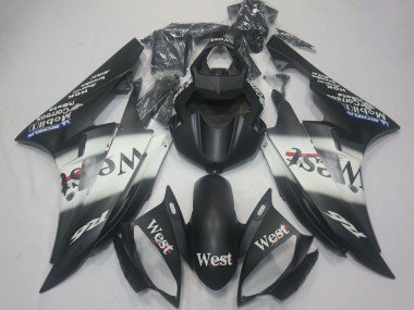 2006-2007 Matte Black White West Michelin Yamaha R6 Motorcycle Fairings