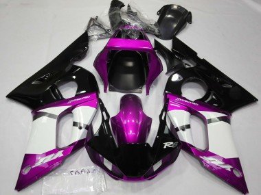 1998-2002 Purple White Glossy Black Yamaha R6 Motorcycle Fairings