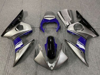 2003-2004 Silver Blue Glossy Black Yamaha R6 Motorcycle Fairings