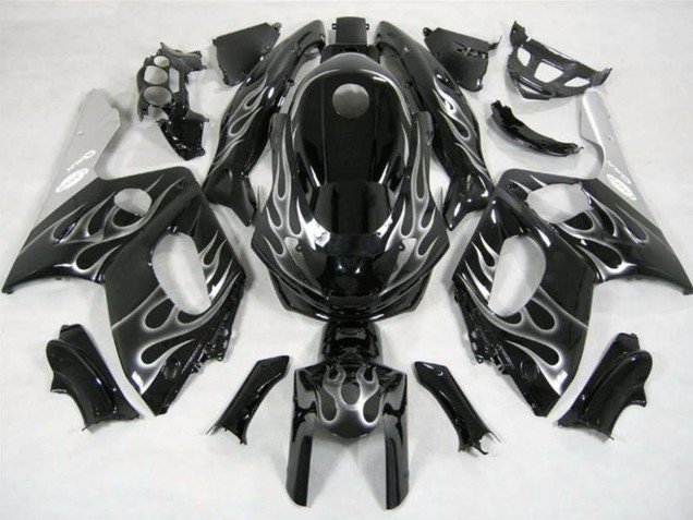 1996-2007 Glossy Black Silver Flame Yamaha YZF600 Motorcycle Fairings