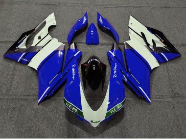 2015-2017 Blue White Glossy Black Unibat Flex-Box OEM Style Ducati 959 1299 Motorcycle Fairings