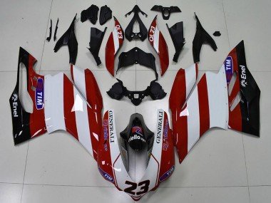 2015-2017 White Red Glossy Black Generali Tim 23 Ducati 959 1299 Motorcycle Fairings