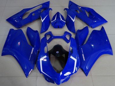 2011-2014 Glossy Blue White Ducati 1199 Motorcycle Fairings