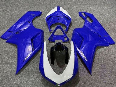 2007-2014 Glossy Blue White Ducati 1198 Motorcycle Fairings