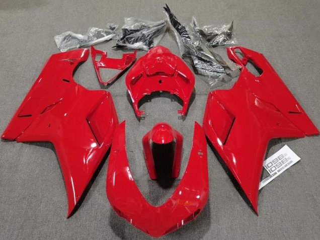 2007-2014 Glossy Red Plain Ducati 848 1098 1198 Motorcycle Fairings