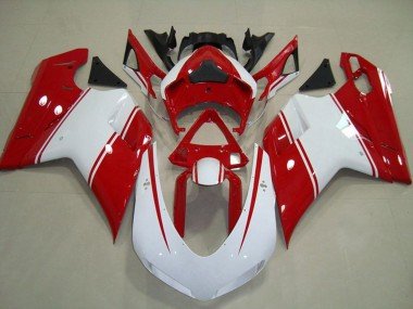 2007-2014 White Red Ducati 848 1098 1198 Motorcycle Fairings