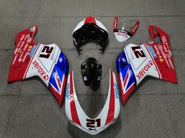 2007-2014 White Red Blue Glossy Black Xerox Valsir 21 Ducati 848 1098 1198 Motorcycle Fairings