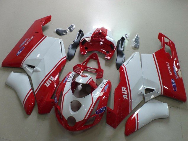 2003-2004 White Red Air Generali Tim Ducati 749 999 Motorcycle Fairings