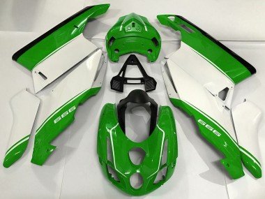 2003-2004 White Green Black Ducati 999 Motorcycle Fairings