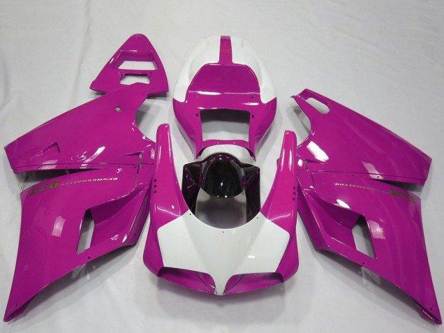 1993-2005 Pink White Glossy Black Performance Ducati 916 Motorcycle Fairings