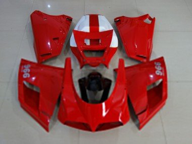 1993-2005 Glossy Red White Black Ducati 996 Motorcycle Fairings