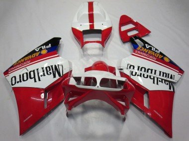 1993-2005 White Red Glossy Black Marlboro Ducati 748 916 996 998 Motorcycle Fairings