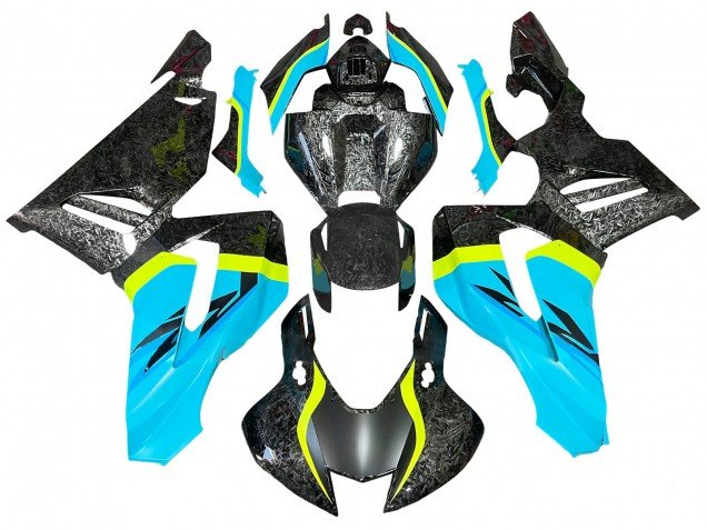 2020-2023 Light Blue Yellow Black Forged Carbon Fiber Honda CBR1000RR-R Motorcycle Fairings