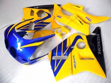 1987-1989 Yellow Blue Glossy Black Honda CBR400RR NC23 Motorcycle Fairings