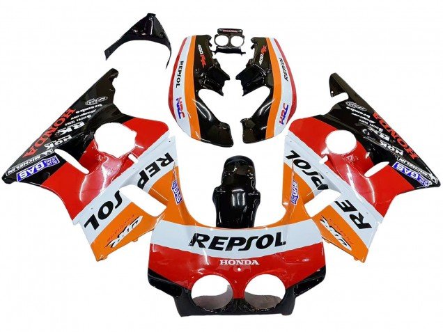 1987-1989 Orange White Red Glossy Black Repsol HRC Honda CBR400RR NC23 Motorcycle Fairings
