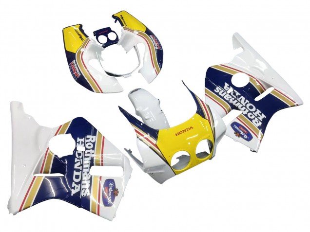 1987-1989 White Yellow Blue Rothmans Honda CBR400RR NC23 Motorcycle Fairings