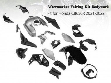 2019-2022 Silver Black Honda CB650R Motorcycle Fairings