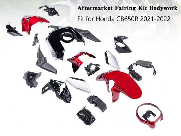 2019-2022 Black Red Silver Honda CB650R Motorcycle Fairings