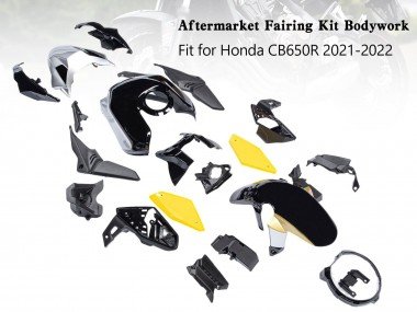 2019-2022 Black Yellow Honda CB650R Motorcycle Fairings