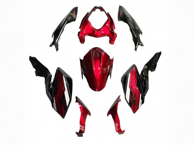 2018-2024 Candy Red Glossy Black Kawasaki Z400 Motorcycle Fairings