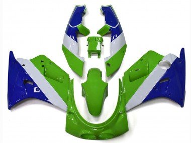1989-1990 Green White Blue Kawasaki ZXR250 Motorcycle Fairings