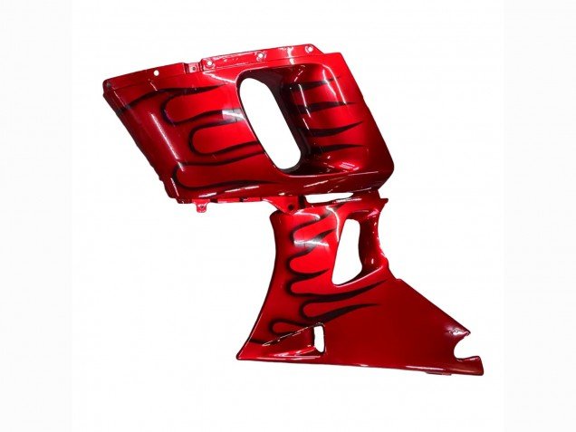 1998-2003 Red with Black Flame Kawasaki ZZR600 Motorcycle Fairings