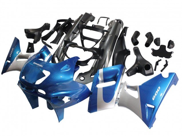1998-2003 Blue Silver Black Kawasaki ZZR600 Motorcycle Fairings