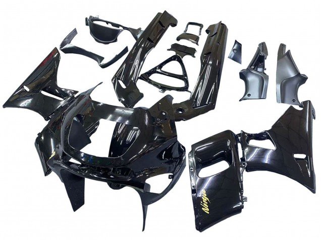 1993-2007 Glossy Black Gold Ninja Kawasaki ZZR400 Motorcycle Fairings