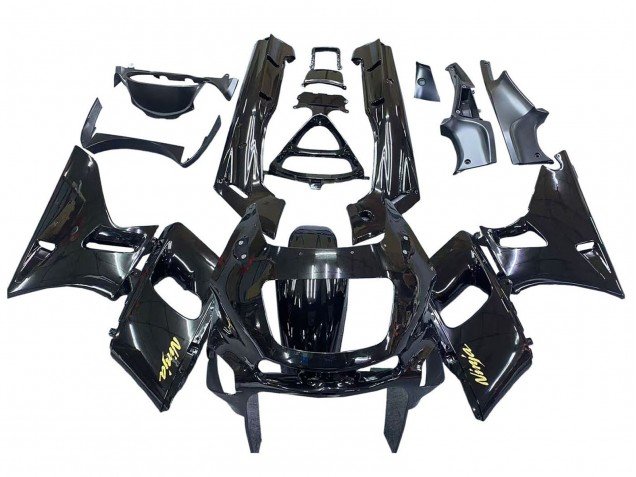 1993-2007 Glossy Black Gold Ninja Kawasaki ZZR400 Motorcycle Fairings