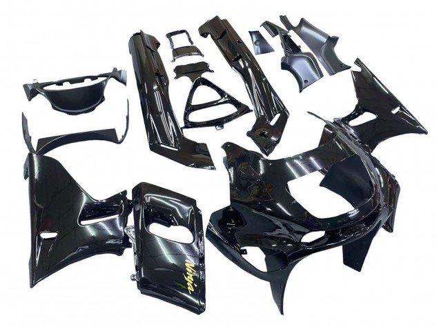 1998-2003 Glossy Black Gold Ninja Kawasaki ZZR600 Motorcycle Fairings