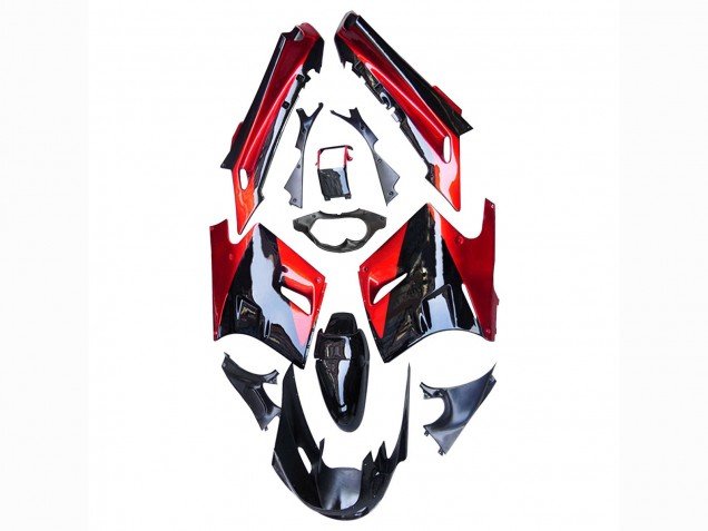 1990-1992 Red Glossy Black Kawasaki ZZR1100 Motorcycle Fairings
