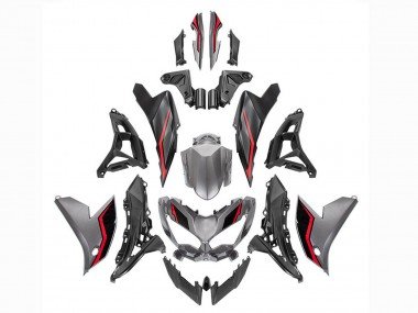 2022-2025 Grey Red Black Kawasaki Versys 650 Motorcycle Fairings