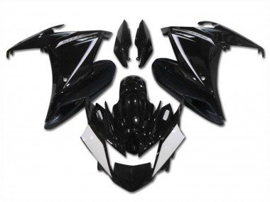 2009-2015 Glossy Black White Yamaha FZ6R Motorcycle Fairings