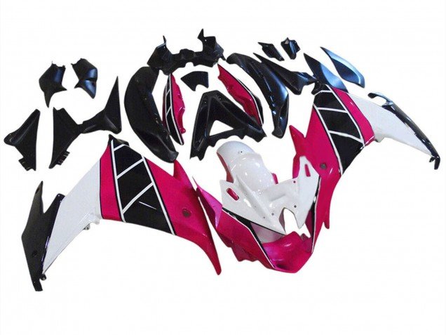 2009-2015 Raspberry White Black Yamaha FZ6R Motorcycle Fairings