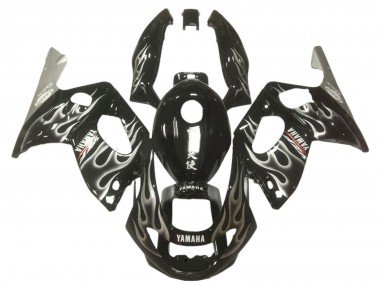 1996-2007 Glossy Black Silver Flame Yamaha YZF600R Thundercat Motorcycle Fairings