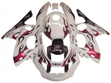1996-2007 White Dark Red Yamaha YZF600R Thundercat Motorcycle Fairing