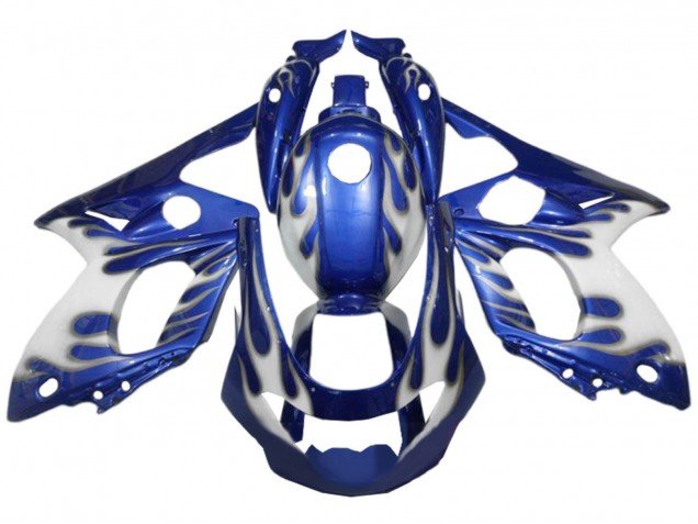 1996-2007 Blue White Silver Flame Yamaha YZF600R Thundercat Motorcycle Fairings
