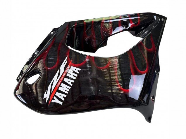 1997-2007 Black with Dark Red Flame Yamaha YZF 1000R Thunderace Motorcycle Fairings
