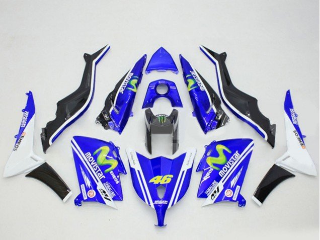 2012-2014 Blue Black White ENEOS MoviStar Yamalube 46 Yamaha TMAX530 Motorcycle Fairings
