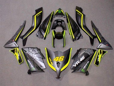 2012-2014 Matte Grey Yellow Monster 46 Yamaha TMAX530 Motorcycle Fairings