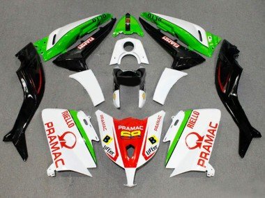 2012-2014 White Red Green Pramac Fiamm Yamaha TMAX530 Motorcycle Fairings