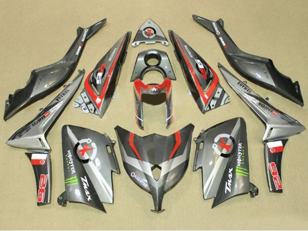 2012-2014 Grey Red Monster ENEOS Yamaha TMAX530 Motorcycle Fairings