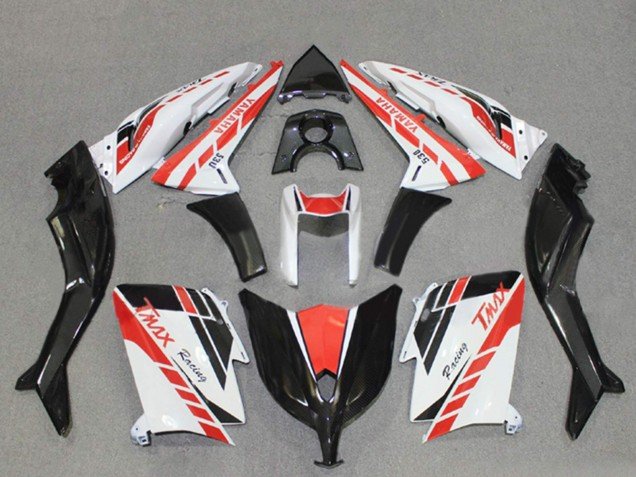2012-2014 White Red Black Racing Yamaha TMAX530 Motorcycle Fairings