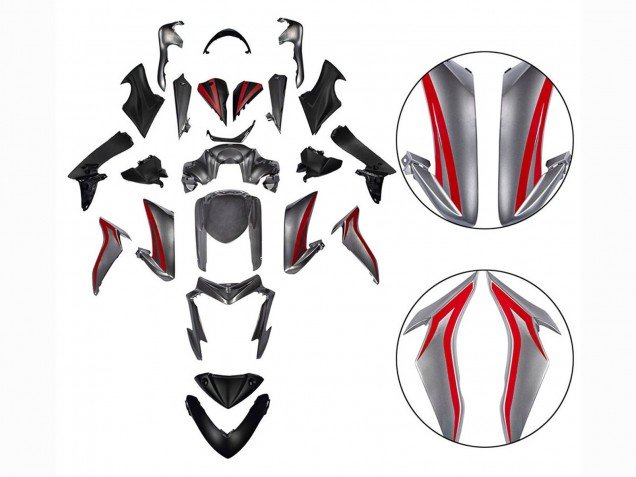 2015-2020 Red Silver Suzuki GSX-S 1000 Motorcycle Fairings