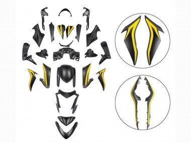 2015-2020 Black Yellow Suzuki GSX-S 1000 Motorcycle Fairings