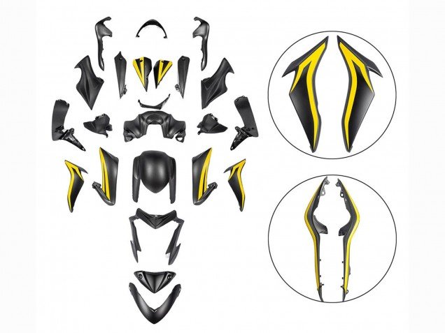 2015-2020 Black Yellow Suzuki GSX-S 1000 Motorcycle Fairings