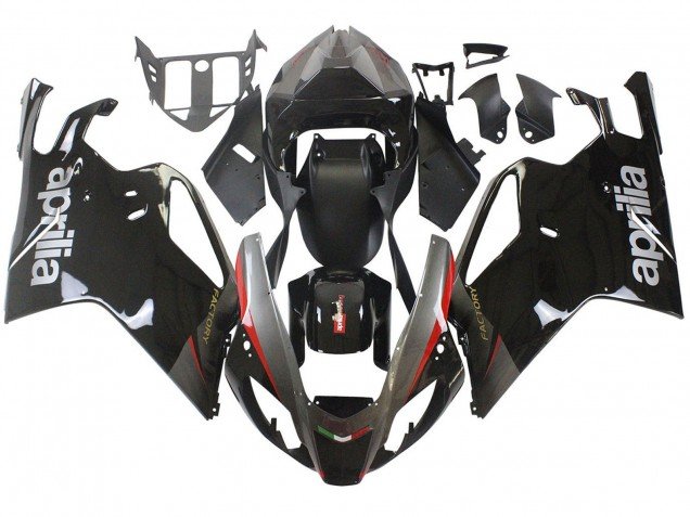 2003-2006 Glossy Black Grey Red Aprilia RSV1000 Motorcycle Fairings