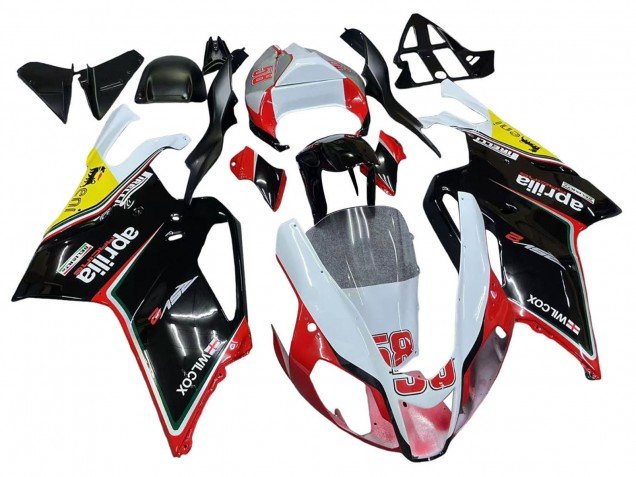 2003-2006 White Red Black Yellow 58 Aprilia RSV1000 Motorcycle Fairings